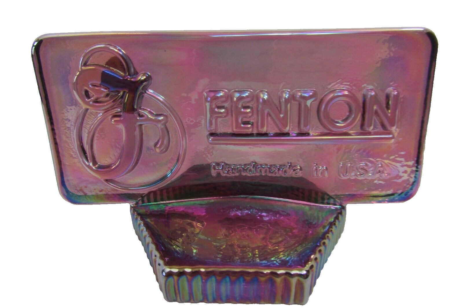 Fenton Art Glass Logo Store Display Sign 9799 Plum Iridize