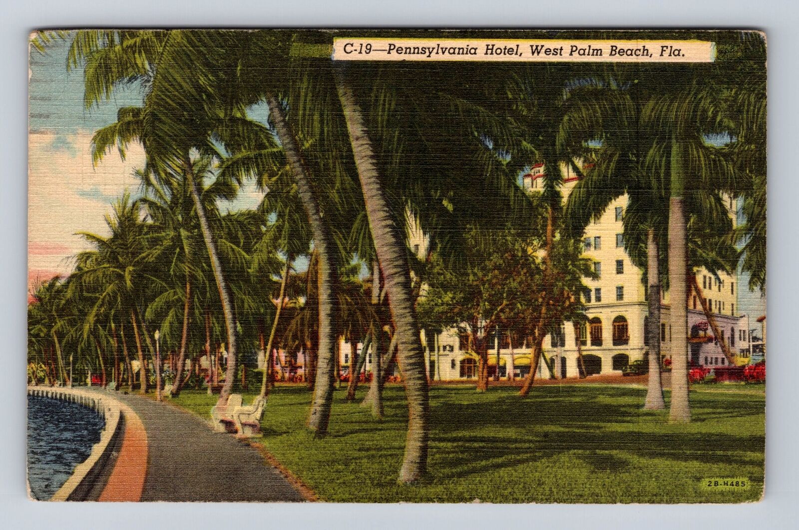 West Palm Beach FL-Florida Pennsylvania Hotel Advertising Vintage c1946 Postcard