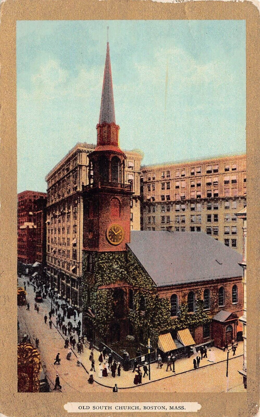 Boston MA Massachusetts Old South Church Downtown Early 1900s Vtg Postcard A46