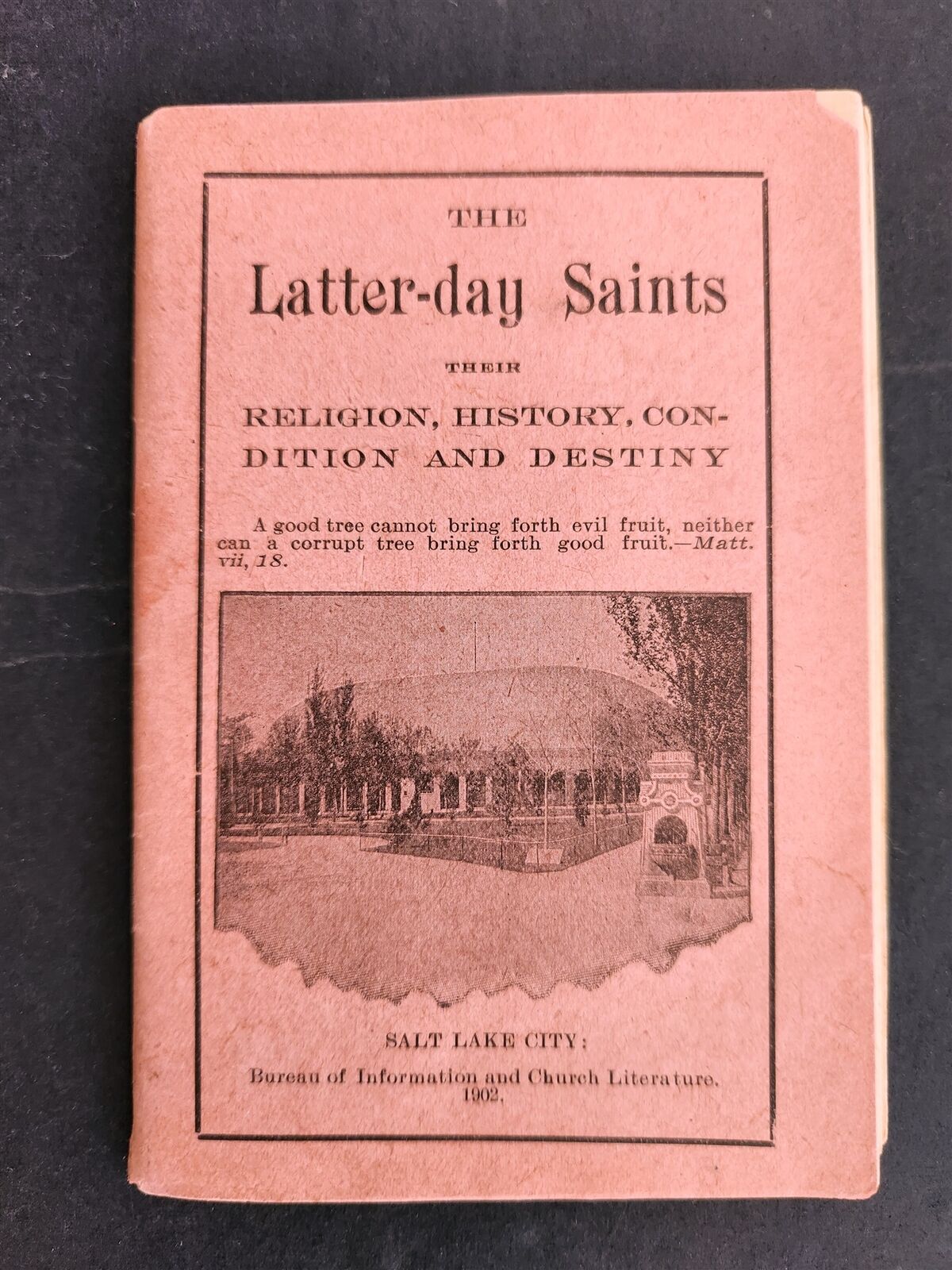 1902 antique LDS tract BOOK religion history condition destiny latter day saints