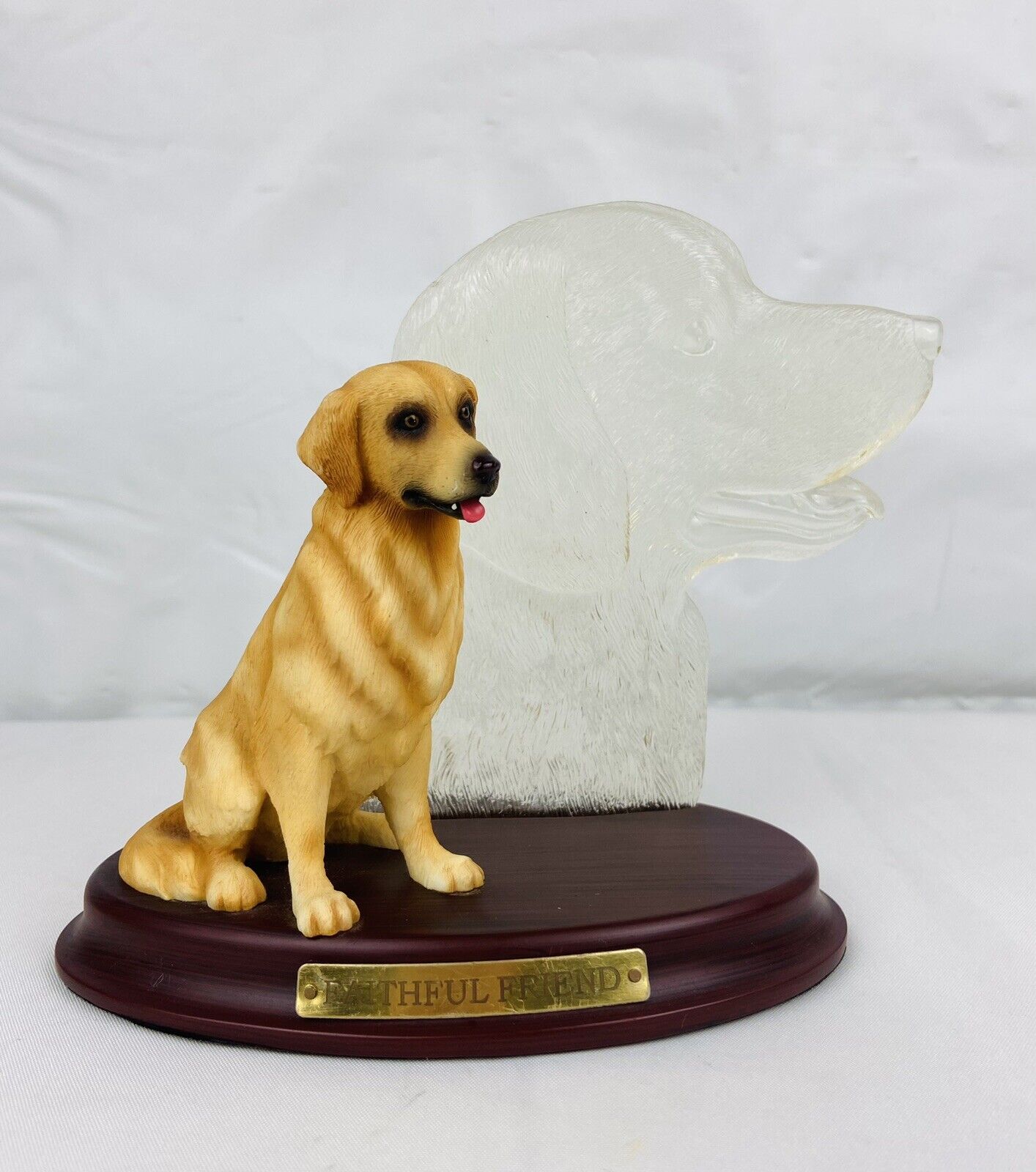 VTG Golden Labrador Retriever Dog Figurine Plaque Faithful Friend Memorial