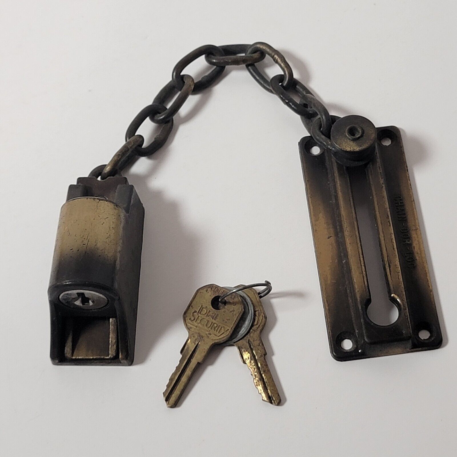 Vintage Ideal Security Chain-Dor-Loc With Two Keys