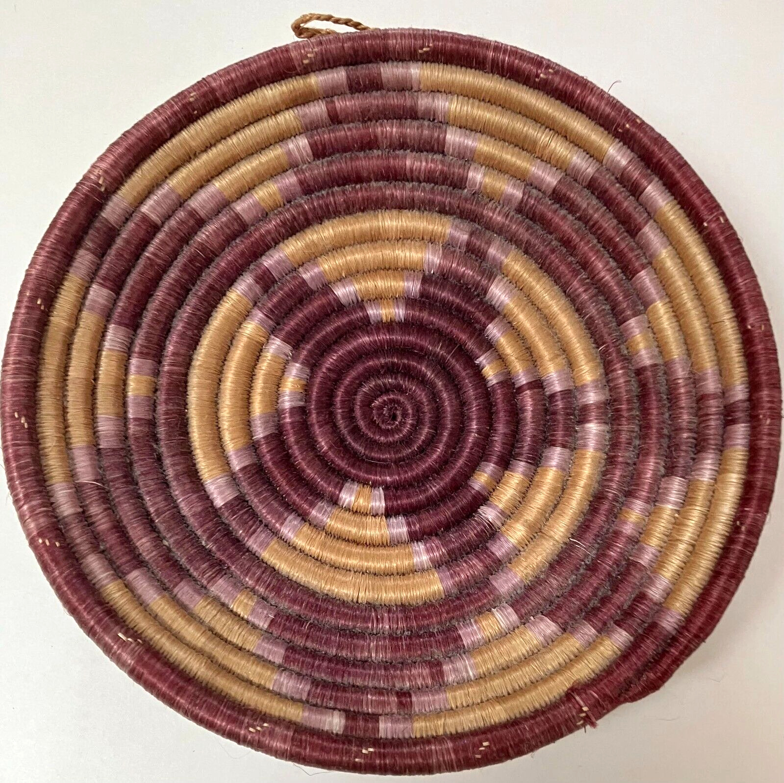 Vintage African Coil Swirl Designed Wall Basket Bowl.