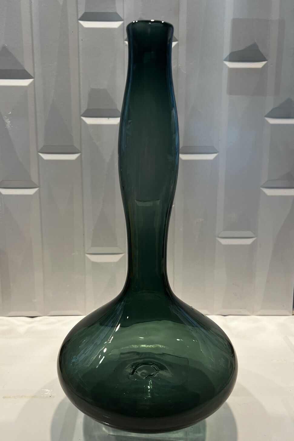 Vintage Blenko Art Glass Decanter Genie Bottle 5815S Charcoal Wayne Husted MCM