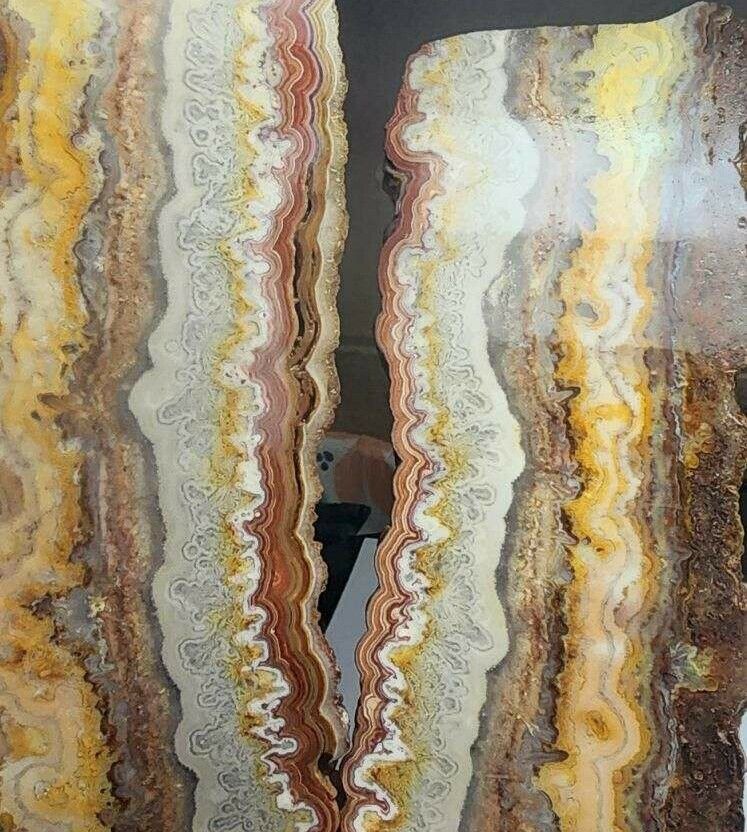 Red Mexican Crazy Lace Agate Slab/ Beautiful & Rich Color and Design (200 Grams)