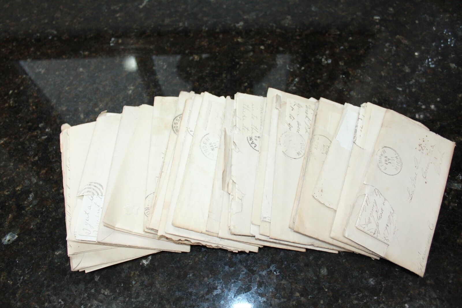 Antique Handwritten Letters 1890's Lot of 40 Many With Embossed Stamps