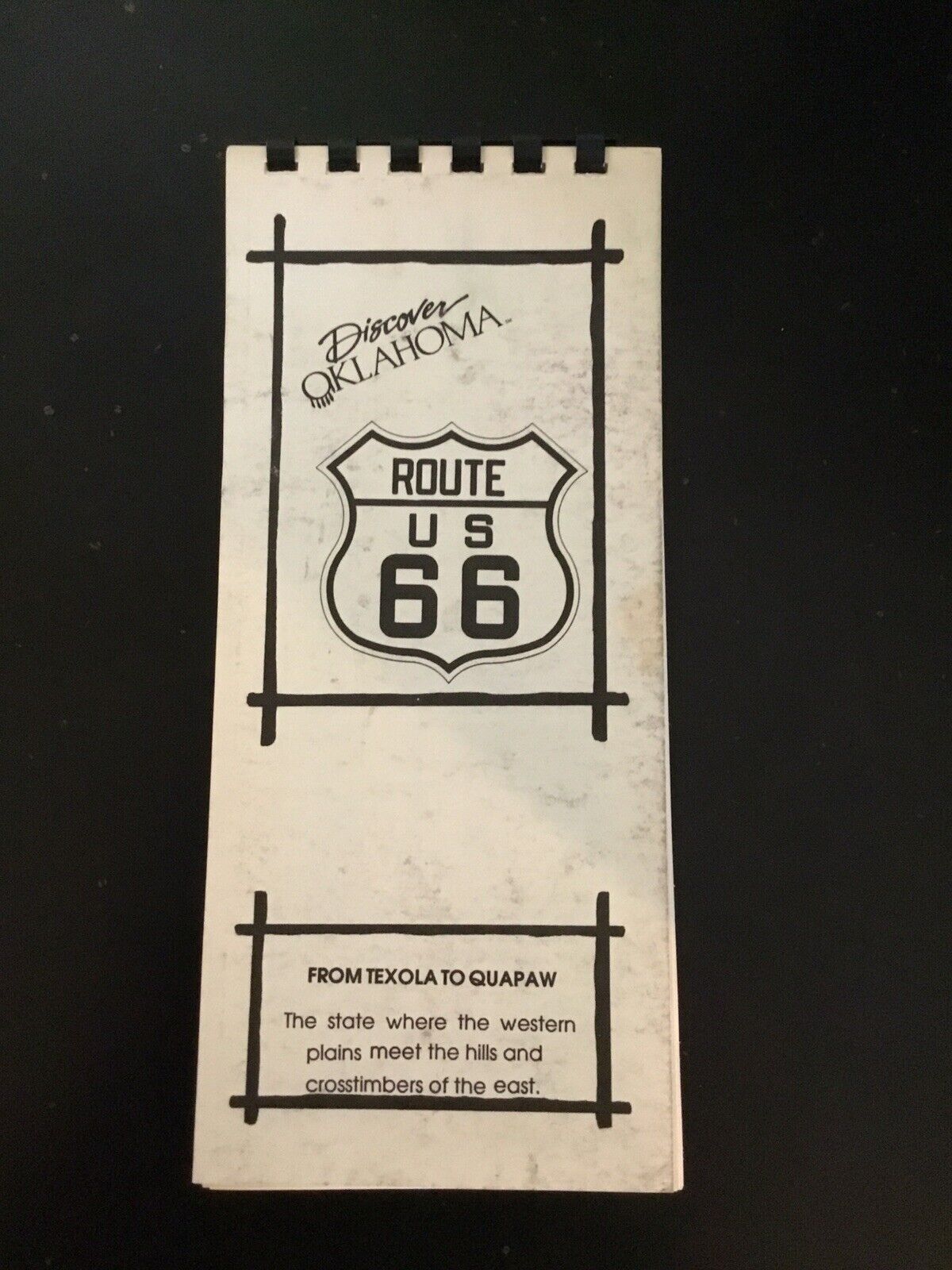 Discover Oklahoma  Route 66 40 P Spiral Bound Book Oklahoma Tourism 4 x 9 1990