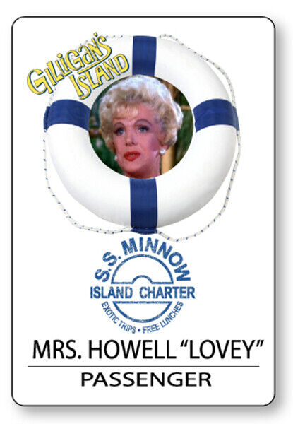 MRS HOWELL GILLIGANS ISLAND S.S. MINNOW NAME BADGE HALLOWEEN COSPLAY PIN BACK