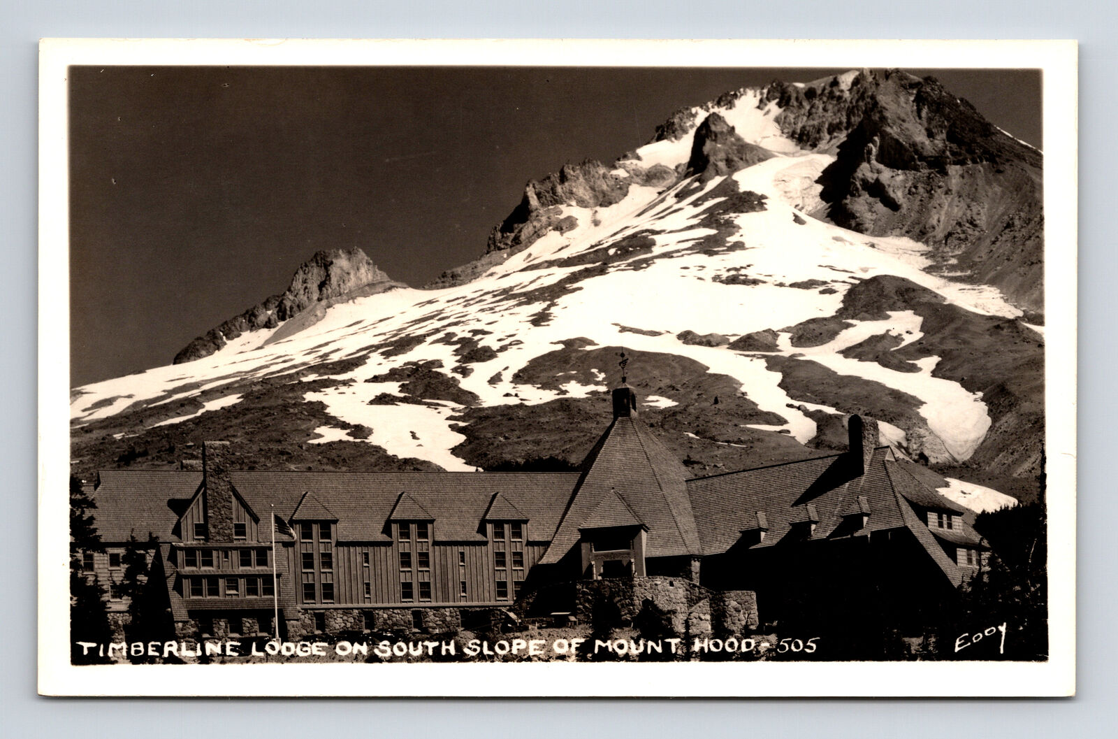 Timberline Lodge Hotel from Movie The Shining Mt. Hood OR Real Photo Postcard
