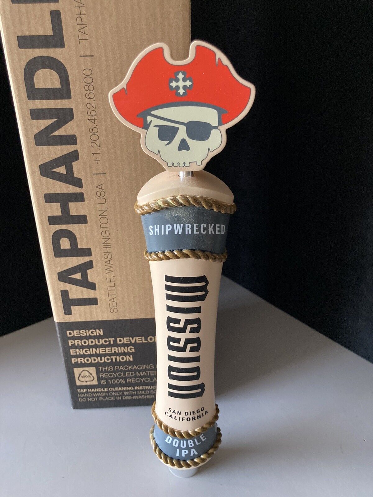 🔥 Mission Brewing Ship Wrecked  Dbl Ipa San Diego Craft  Beer Tap Handle  Lot V