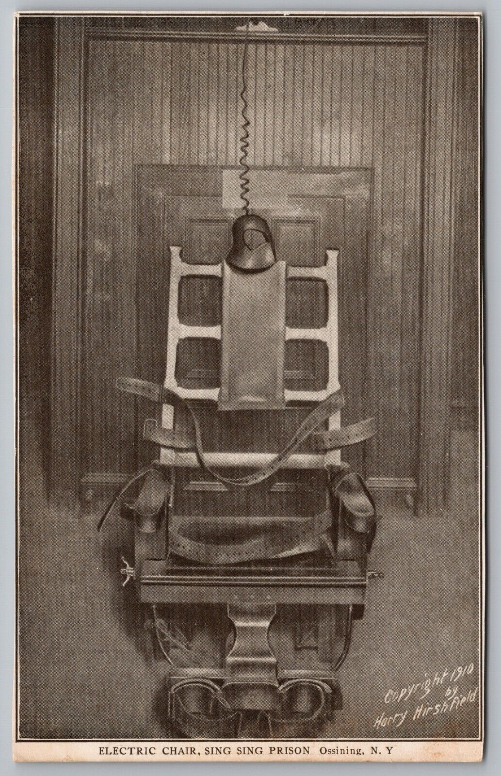Vintage Postcard Electric Chair Sing Sing Prison Ossining N.Y. Hirshfield *C8437