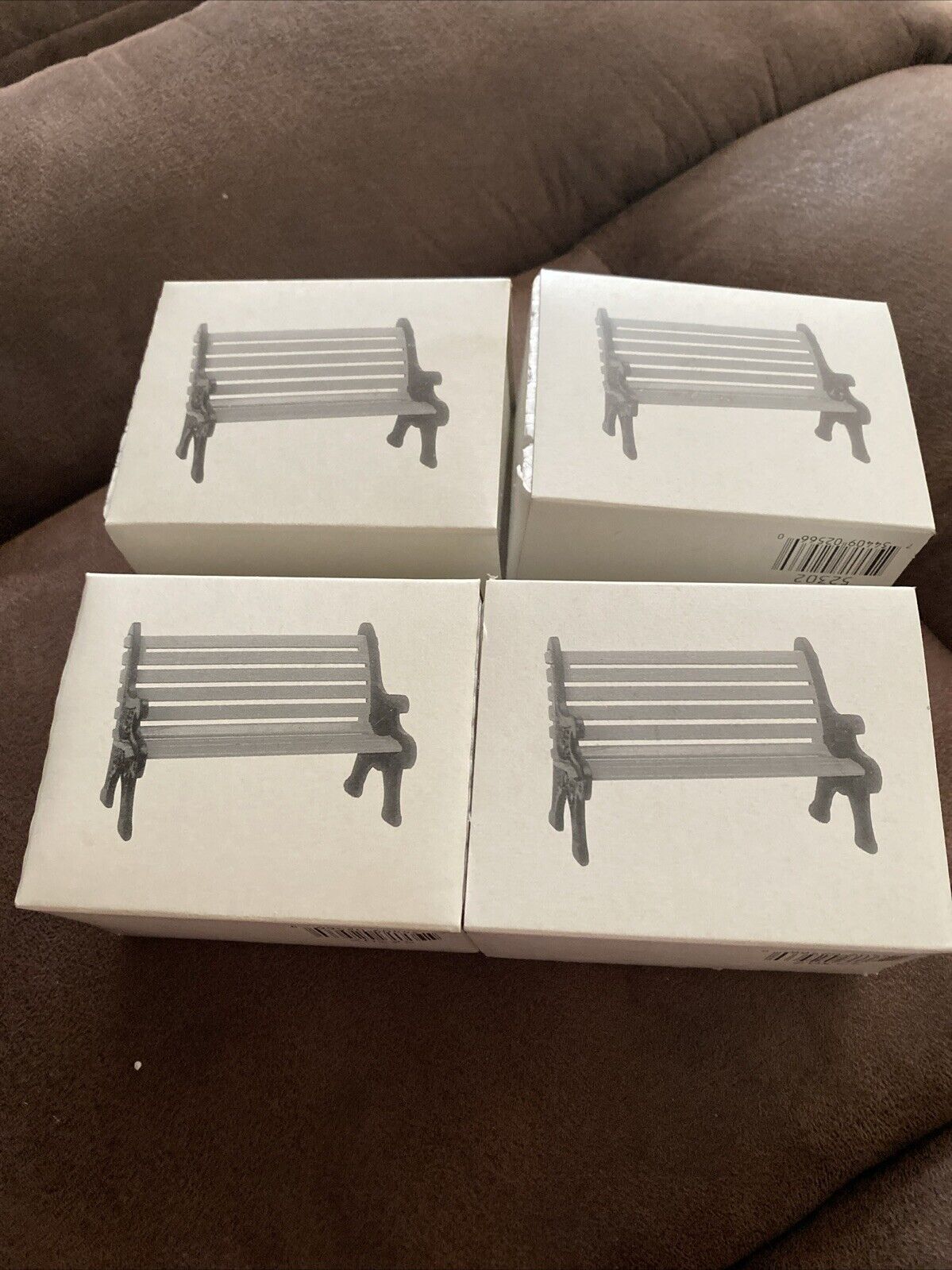 Dept 56 Lot of 4 Village Accessories Wrought Iron Park Bench  #52302 New