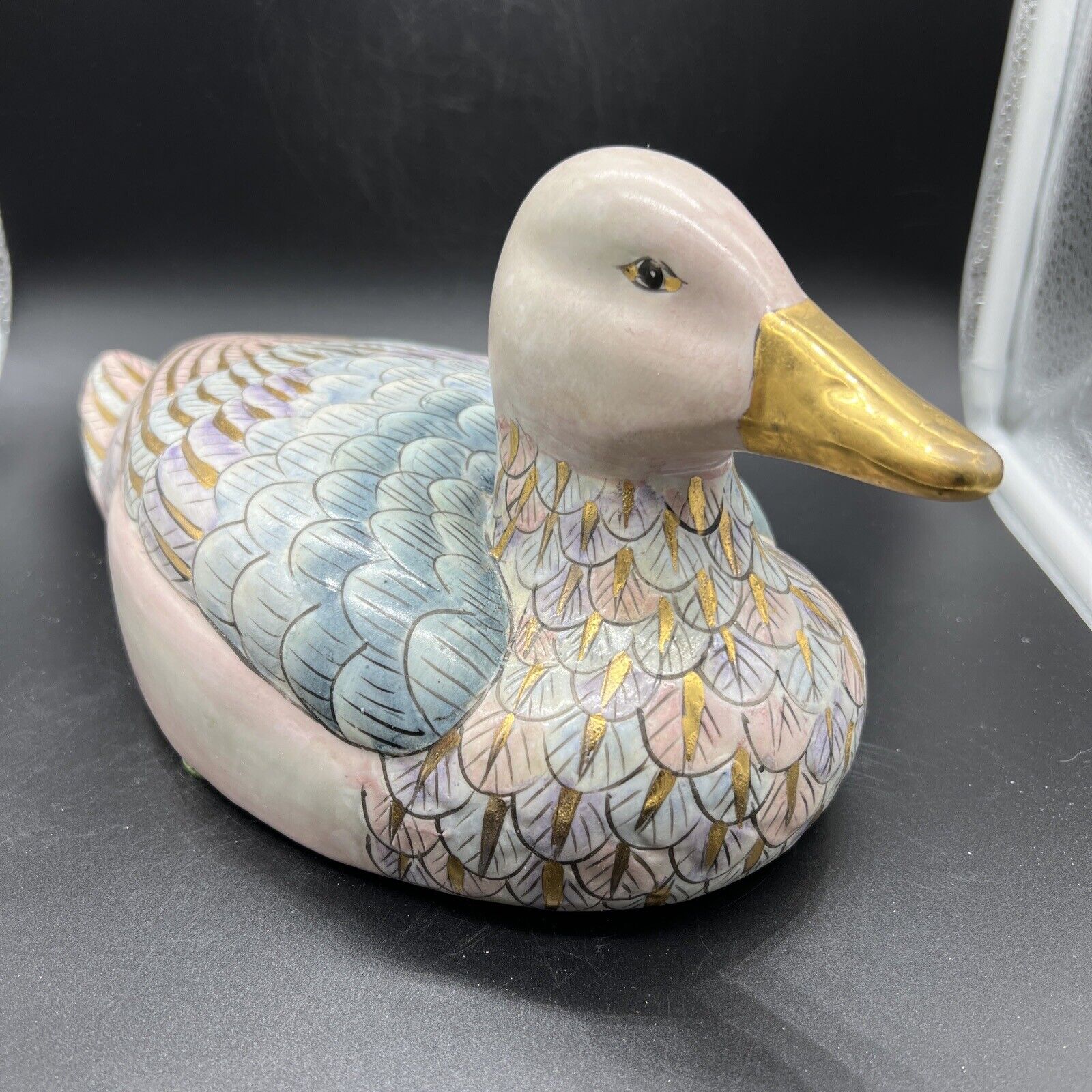 Vintage Porcelain Macau China Hand Painted Duck Large