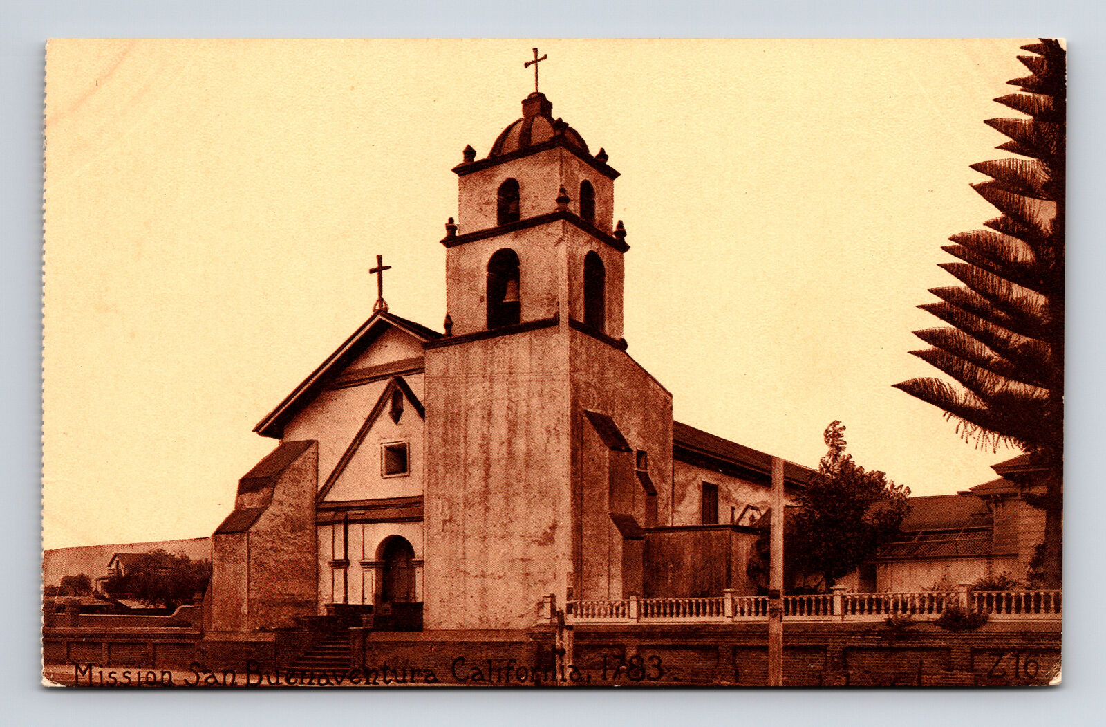 Mission San Buenaventura Ventura California CA Postcard