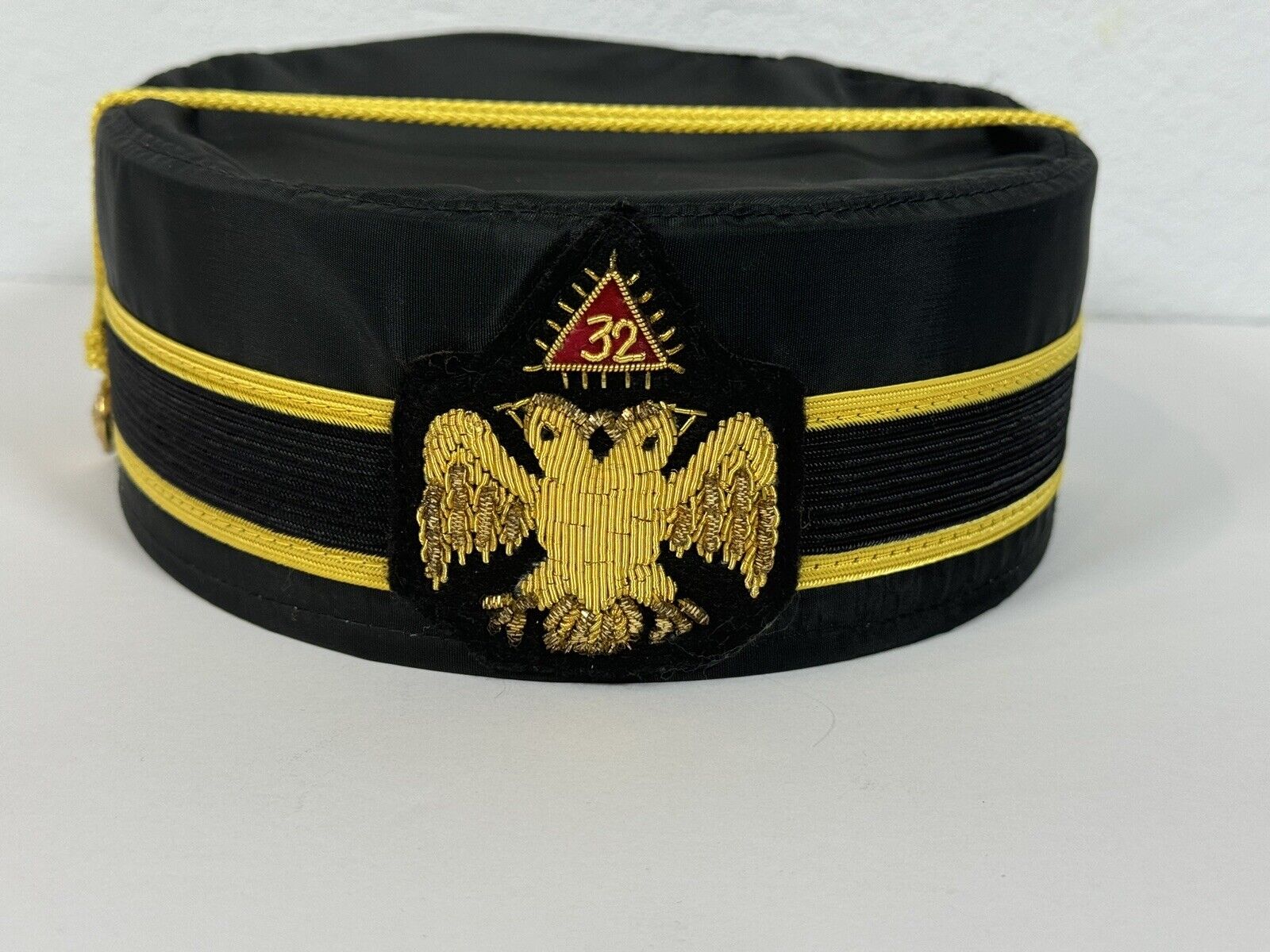 Vintage Masonic 32 Degree Double Eagle Scottish Rite Ritual Hat Cap 7 1/2