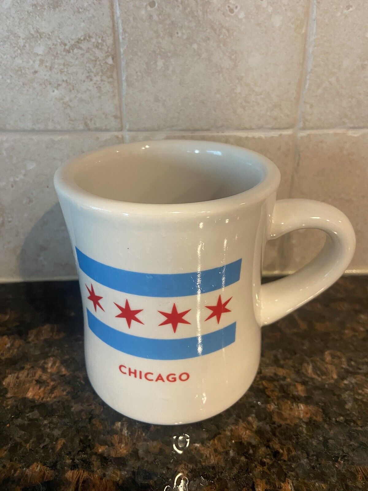 Stan's  Donuts & Coffee Ceramic Diner Mug By Westford Chicago Flag
