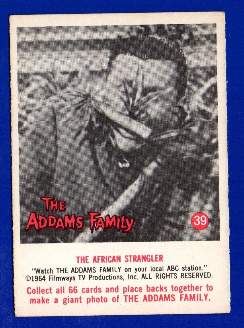 THE AFRICAN STRANGLER 1964 DONRUSS THE ADDAMS FAMILY #39 VGEX NO CREASES