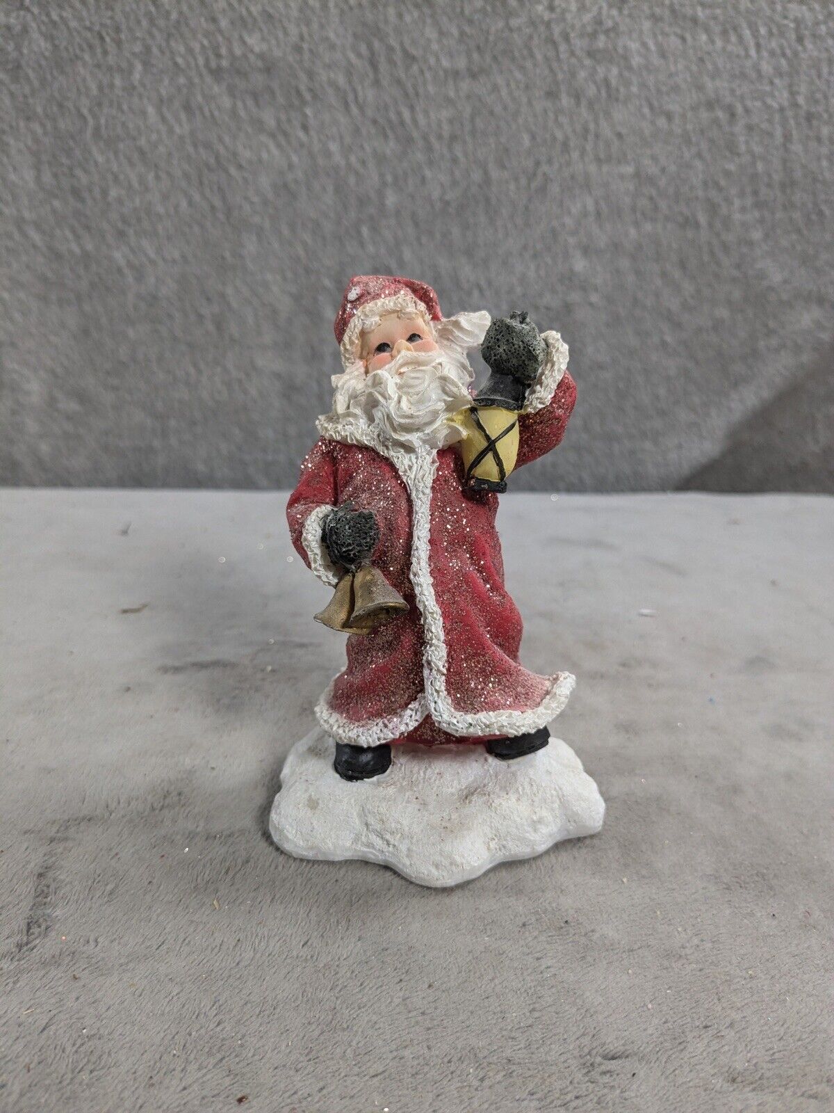 Vintage Santa Claus Holding Lantern & Bells K’s Collection 5” Tall