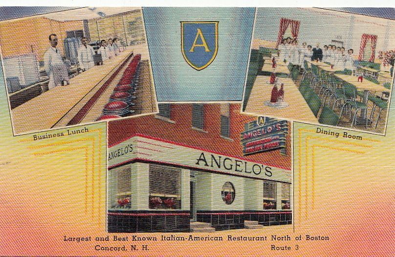 Postcard Angelo\'s Italian American Restaurant Concord NH 