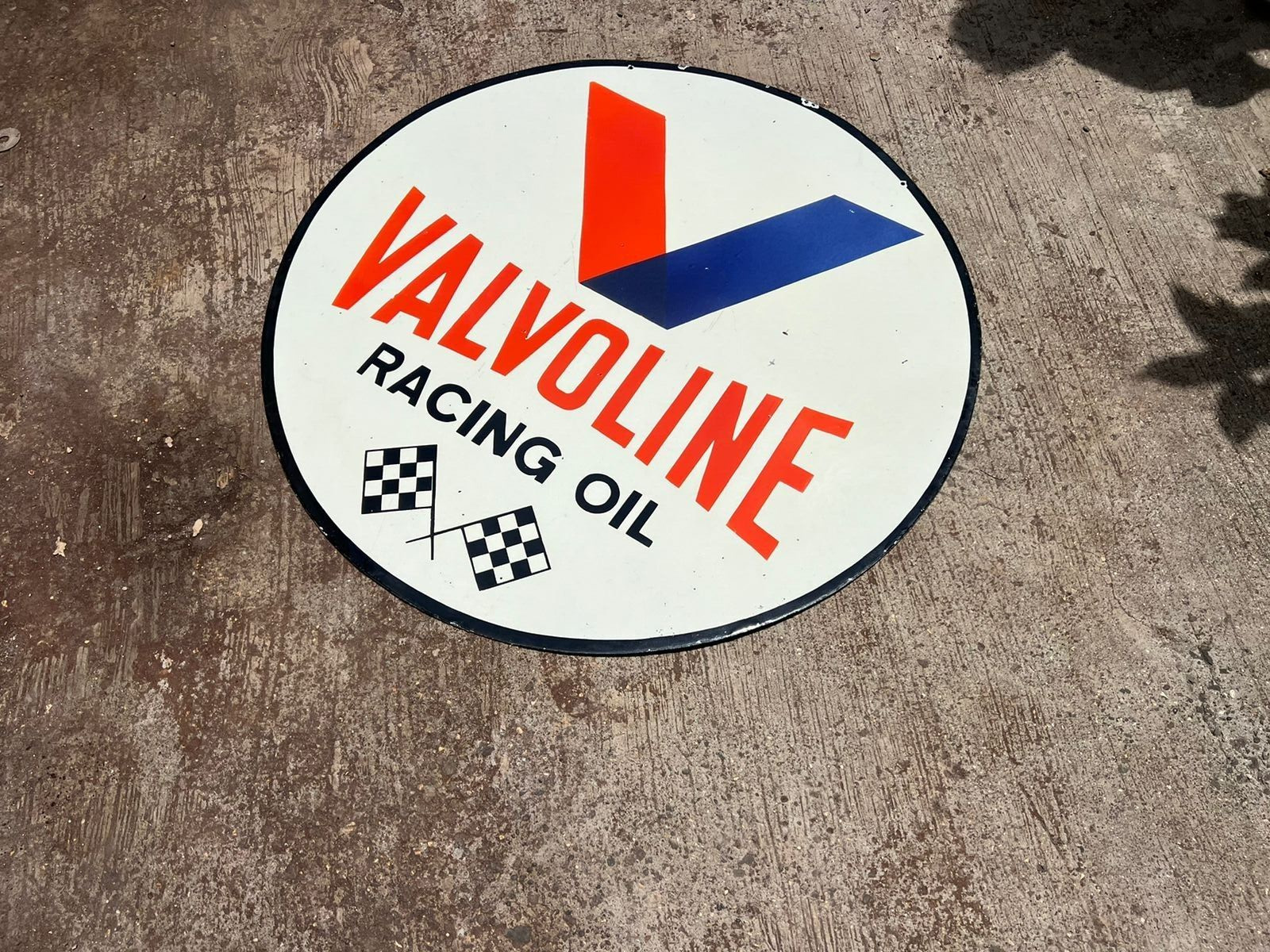 RARE PORCELAIN VALVOLINE ENAMEL SIGN 42X42 INCHES DOUBLE SIDED