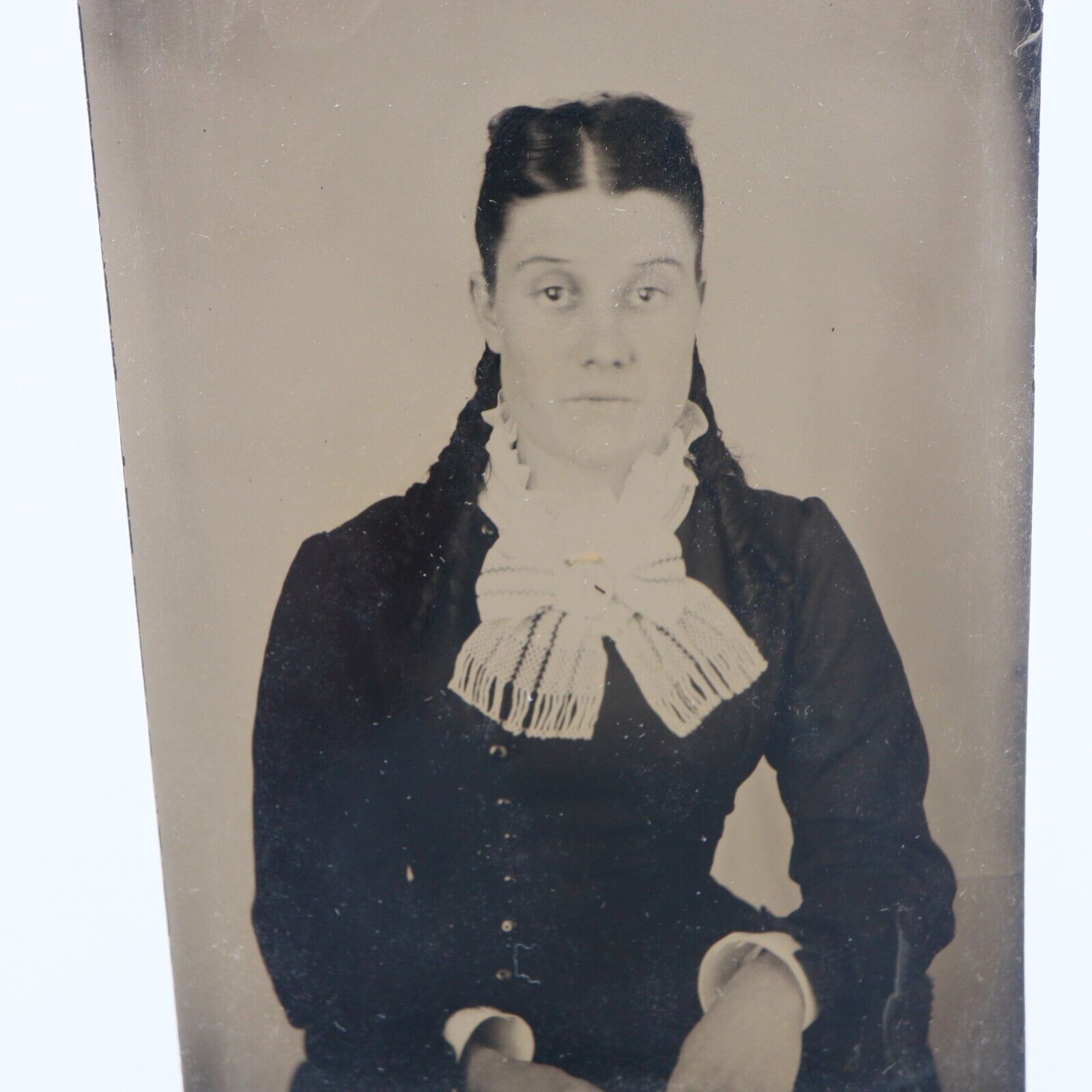 Antique Tintype Photo of Beautiful Young Woman