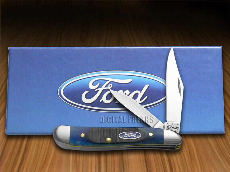 Case xx Knives Ford Peanut Blue Bone Handle Pocket Knife Stainless 14306