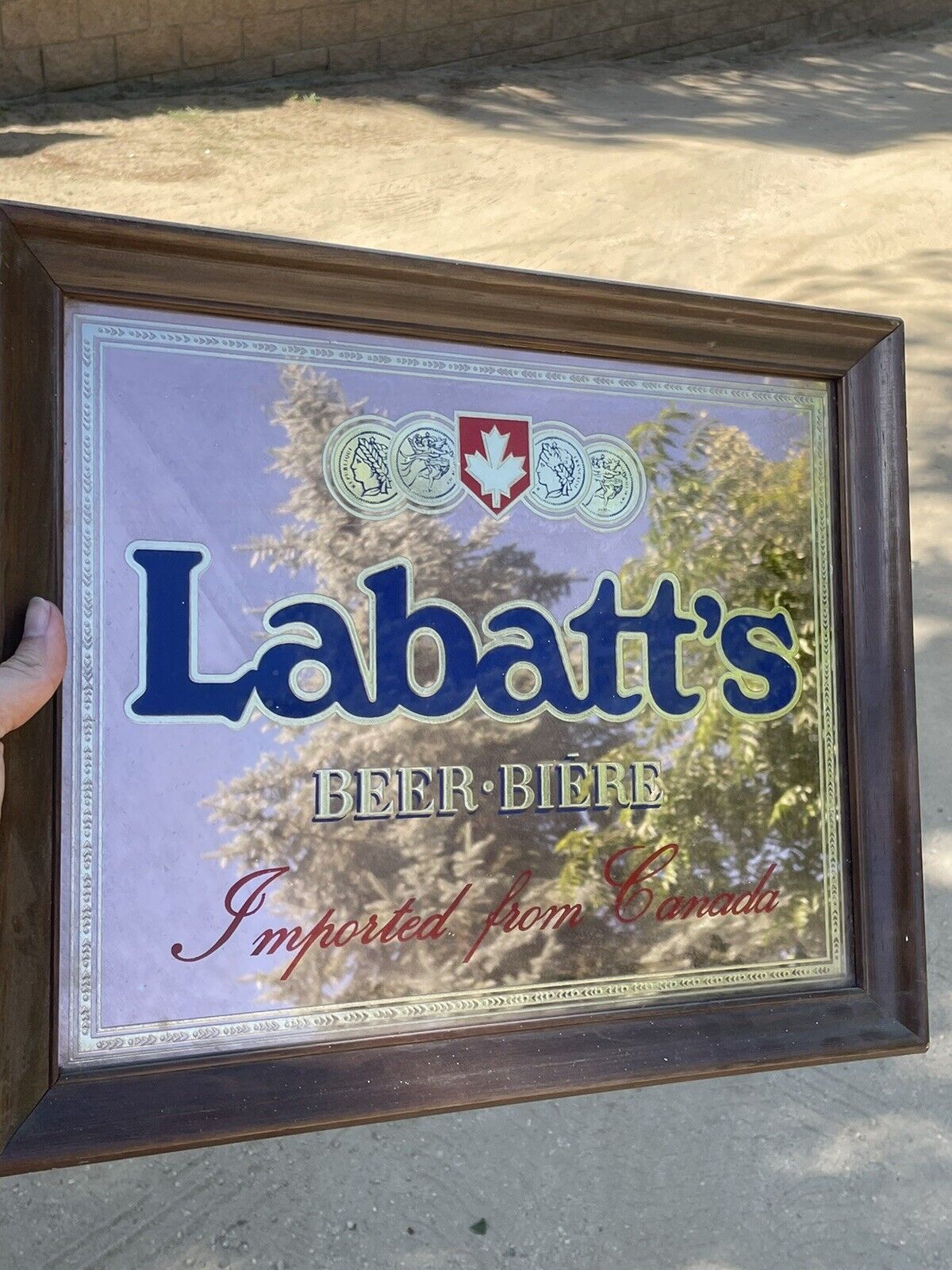 Vintage Labatt’s Imported From Canada Beer Mirror Sign - 17” x 14”