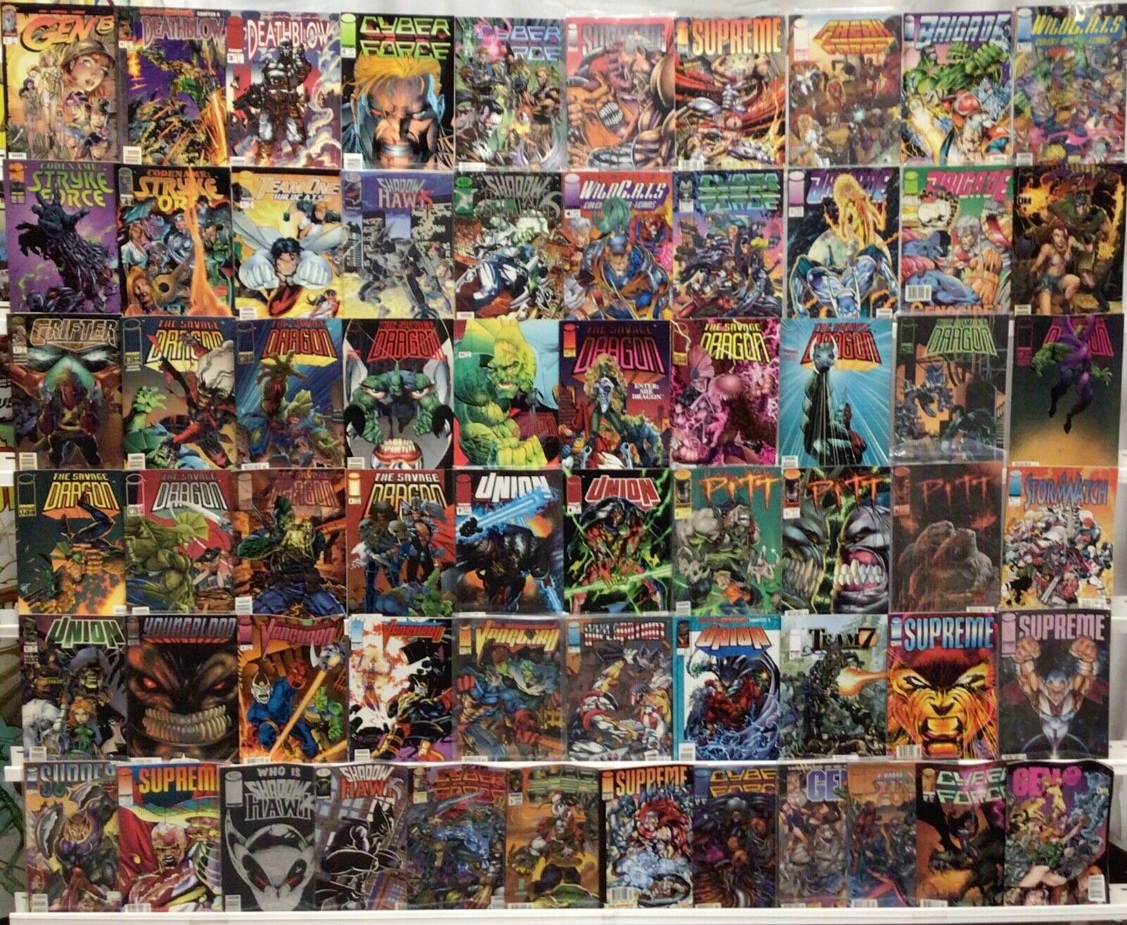 Image Comics Newsstand Variants Comic Book Lot of 62 - Savage Dragon, Gen 13 Ext