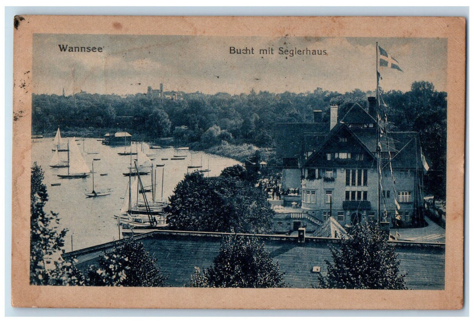 c1910 Bay With Sailor House Wannsee Berlin Germany C308 Stamp Postcard