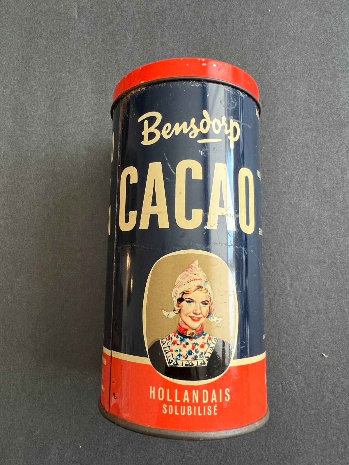 CACAO BENSDORP Antique  Partial Full Ori Cacao Cocoa Litho Tin Amsterdam Holland