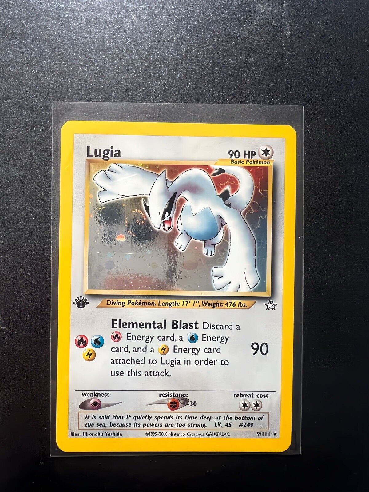1st Edition Lugia 9/111 Pokemon Card Rare Holo Neo Genesis SWIRL NM / Mint