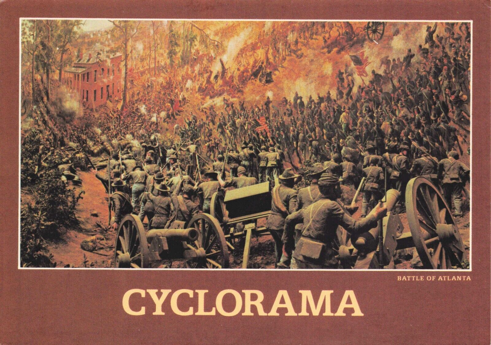 Battle of Atlanta Cyclorama Painting Vintage Art Postcard Unposted