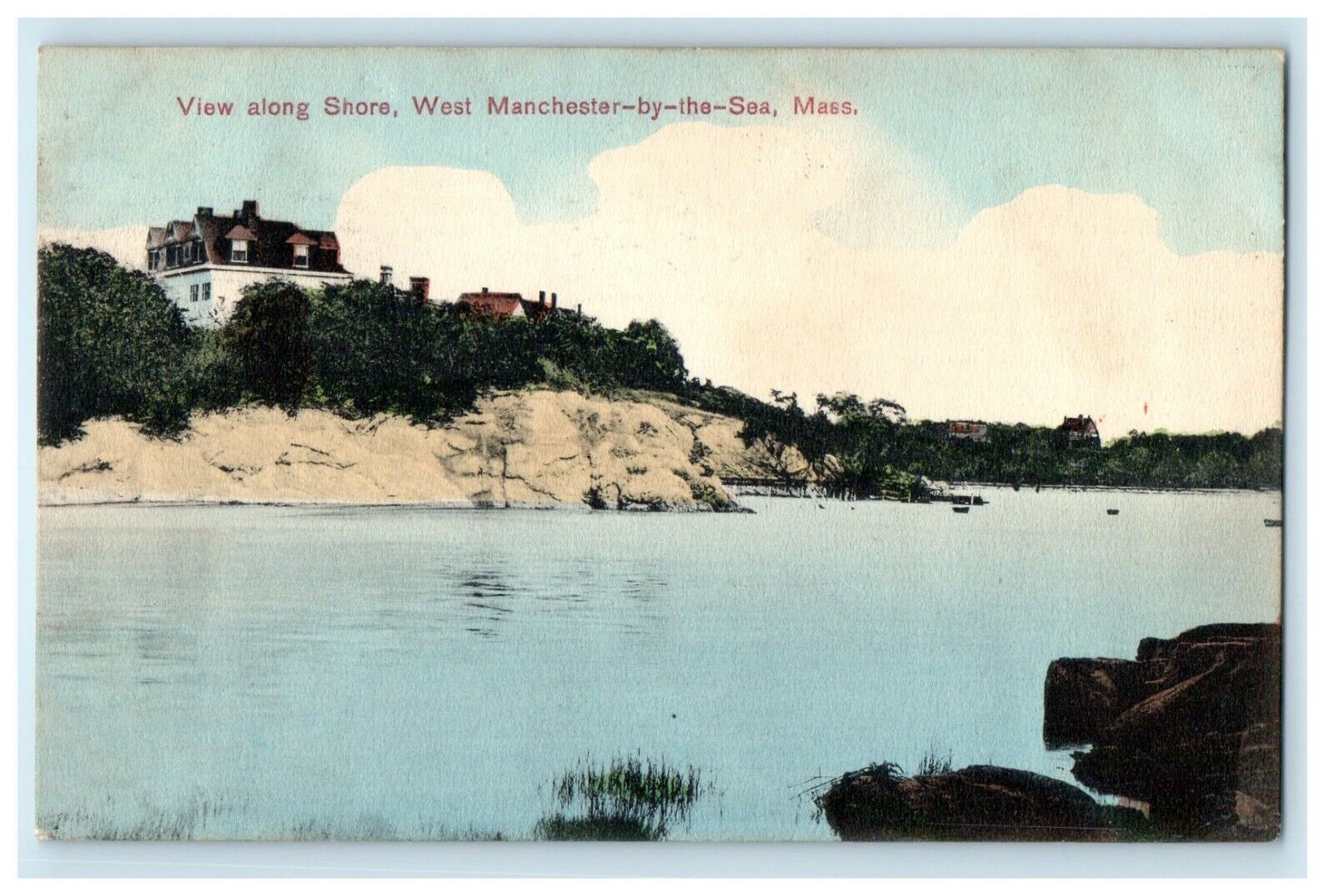 1910 View Along Shore West Manchester By-The-Sea Massachusetts MA Postcard