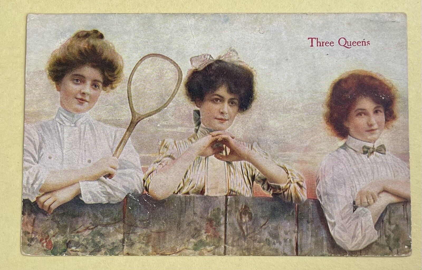 Vintage Postcard~Three Queens~tennis. P513