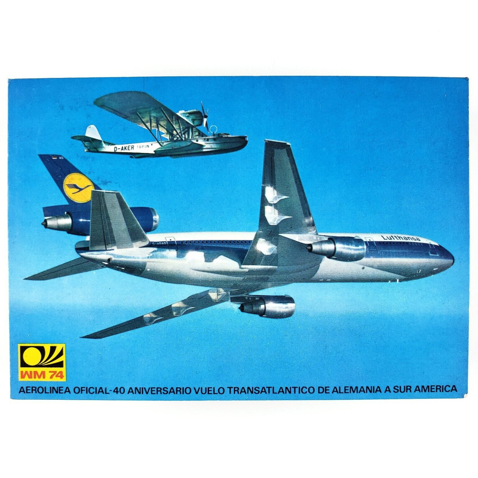 Lufthansa Airline Transatlantic Flight Postcard 4x6 German Airplane Jet DE C2165
