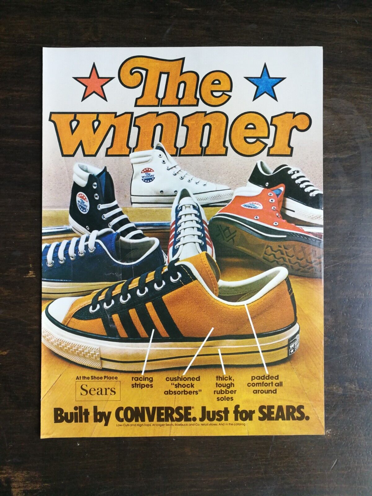 Vintage 1974 Converse Tennis Shoes Just For Sears Full Page Original Ad 1022