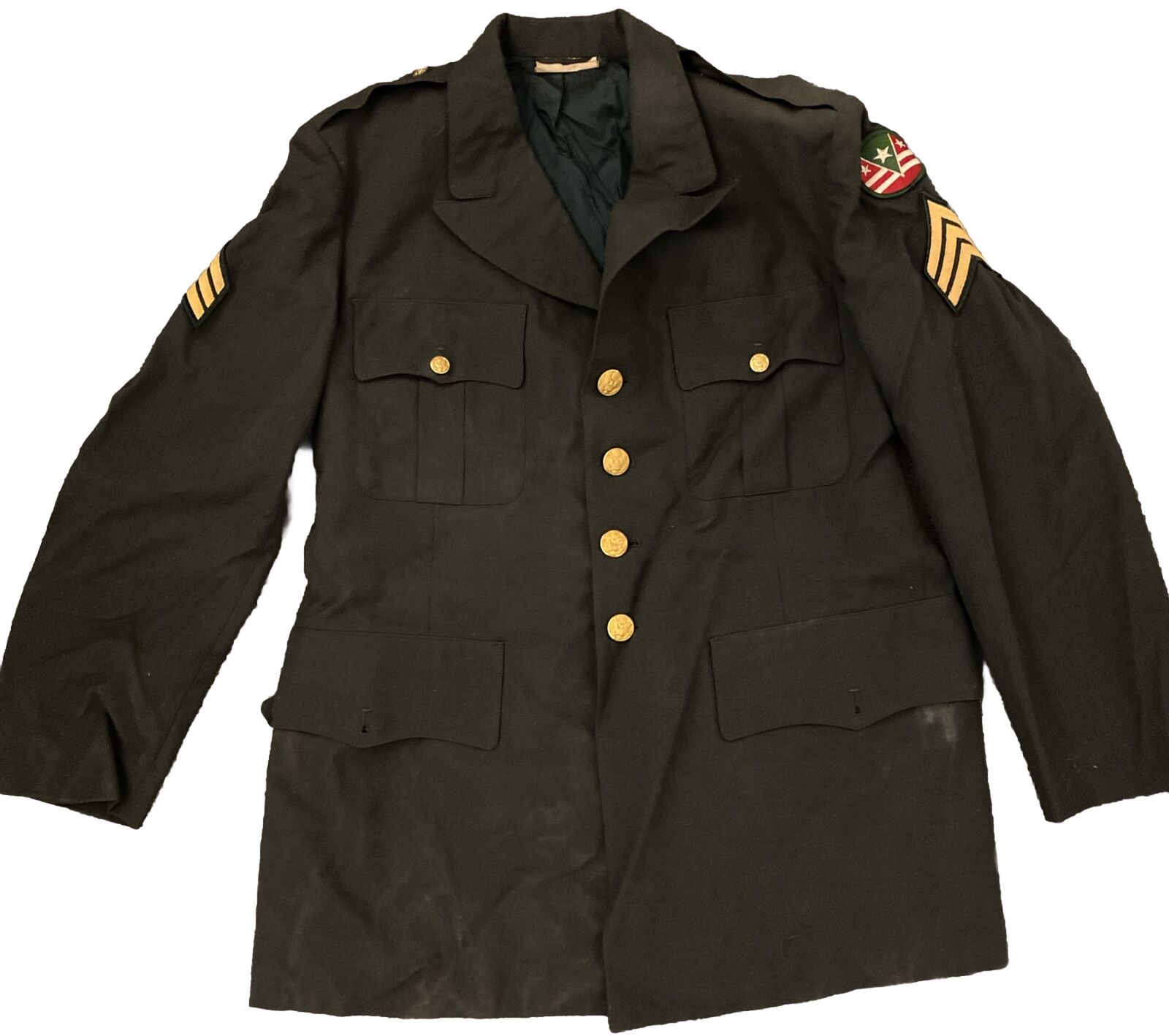 Vintage US Army Green Dress Jacket Coat Men’s Size 44 R