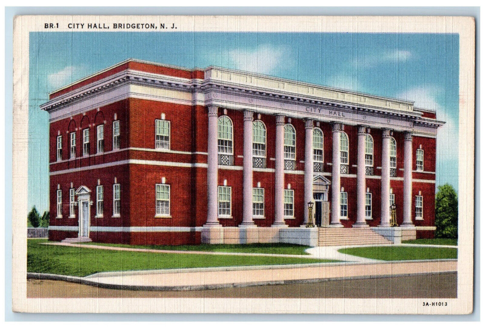 1945 Entrance View City Hall Bridgeton New Jersey NJ Vintage Posted Postcard