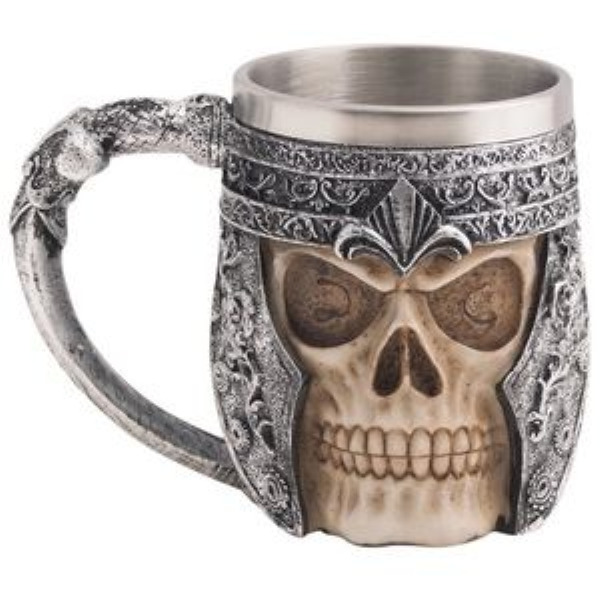 Steampunk VIKING SKULL, Durable Stainless Steel Lined Cup/Mug - Coffee Beer