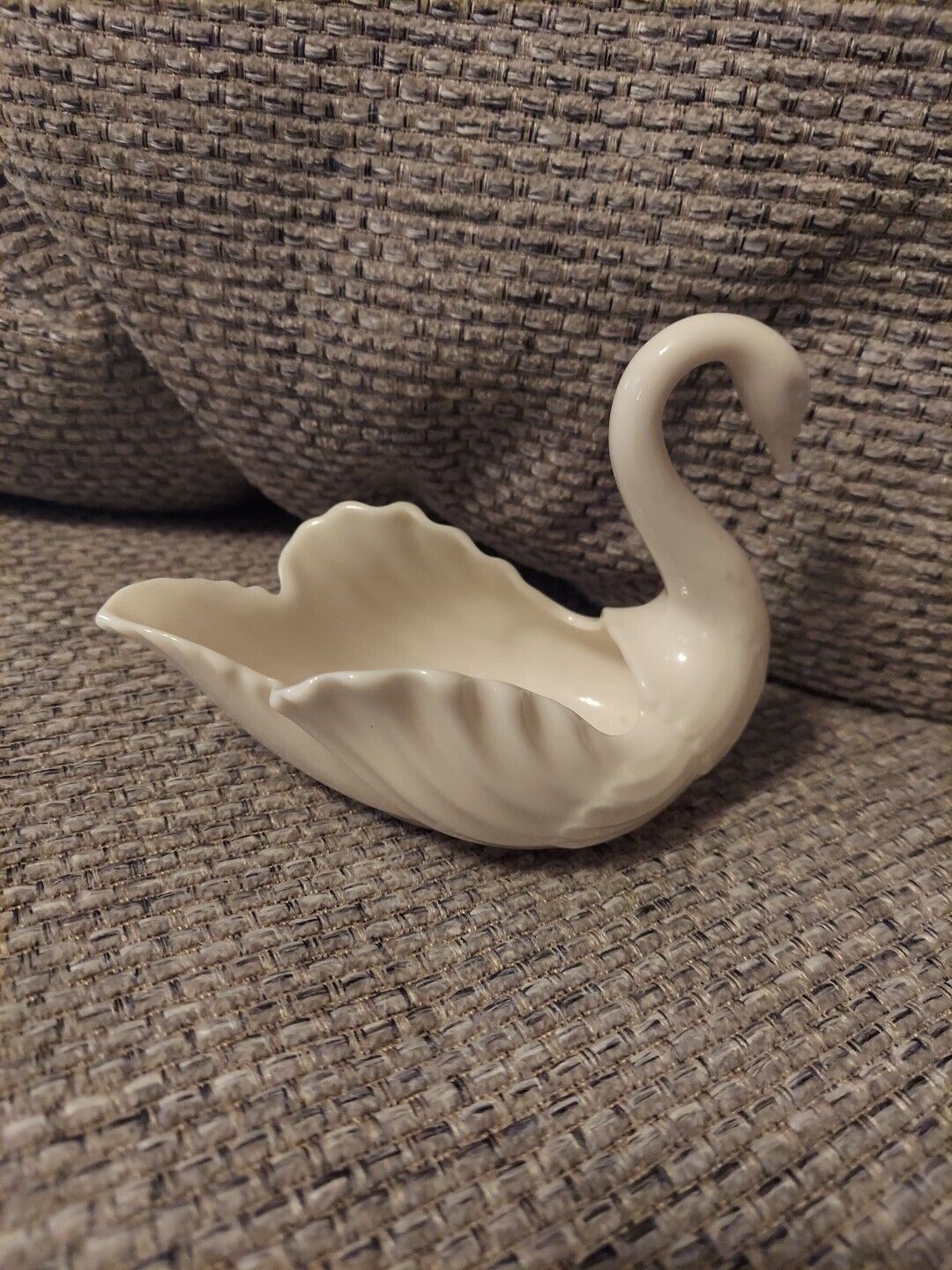 Vintage Lenox Porcelain Swan Figurine Trinket Dish/ USA