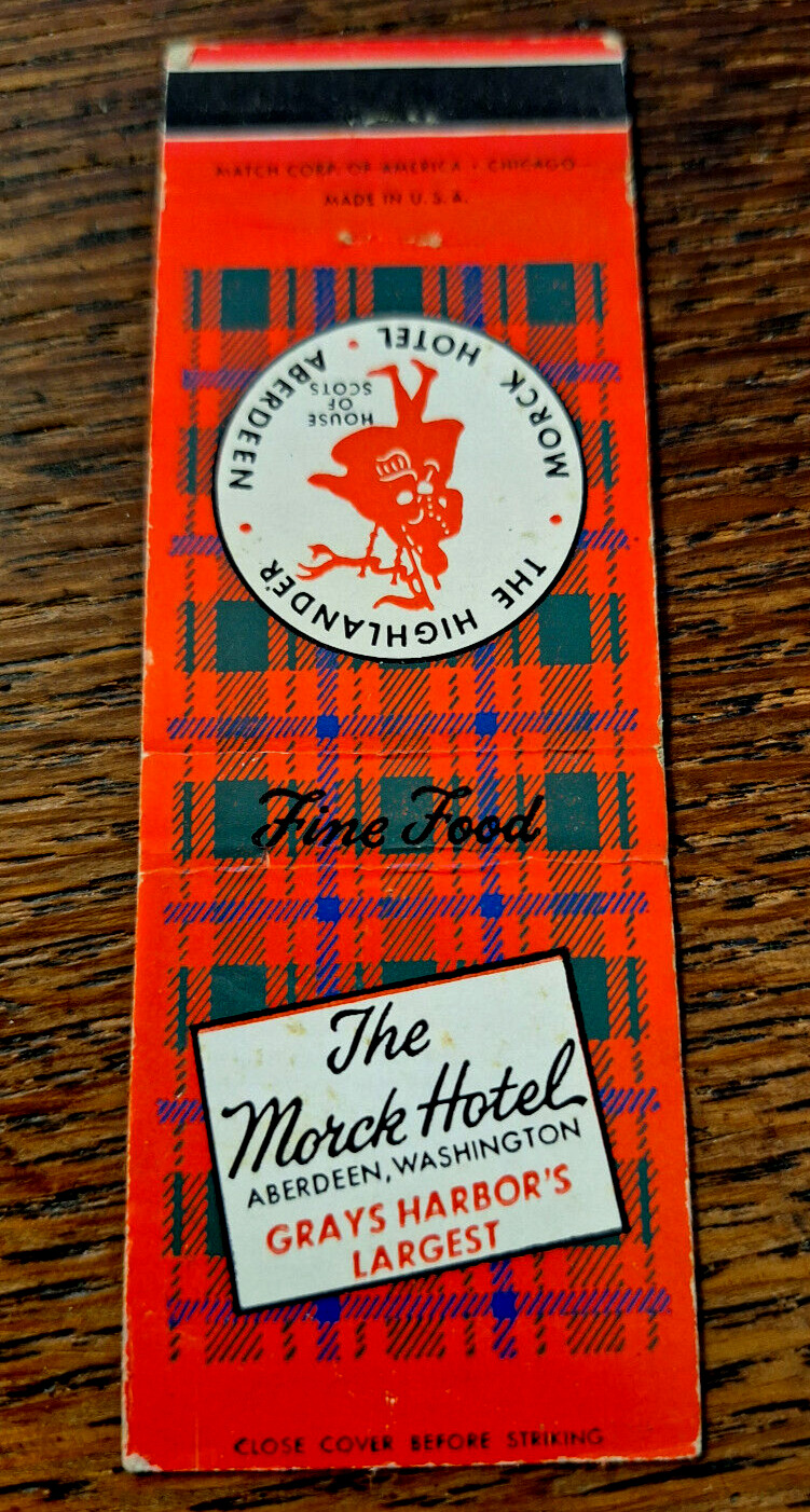 Vintage Matchbook: The Morck Hotel, Aberdeen, WA