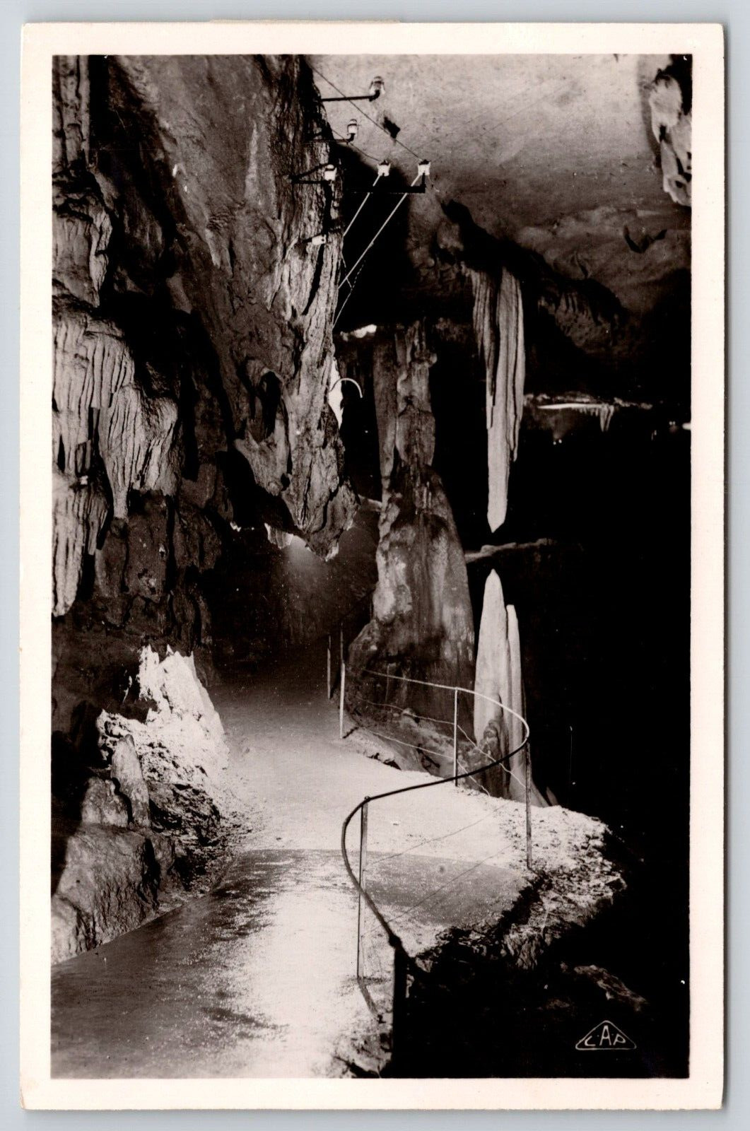 The Vestibule Path Stalactites Stalagmites Betharram Cave France Postcard RPPC