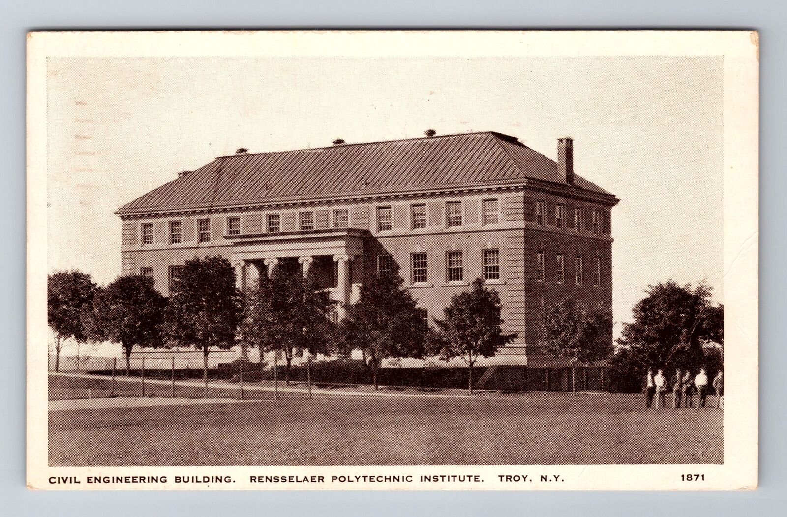 Troy NY-New York, Civil Engineering Building, Antique, Vintage c1944 Postcard