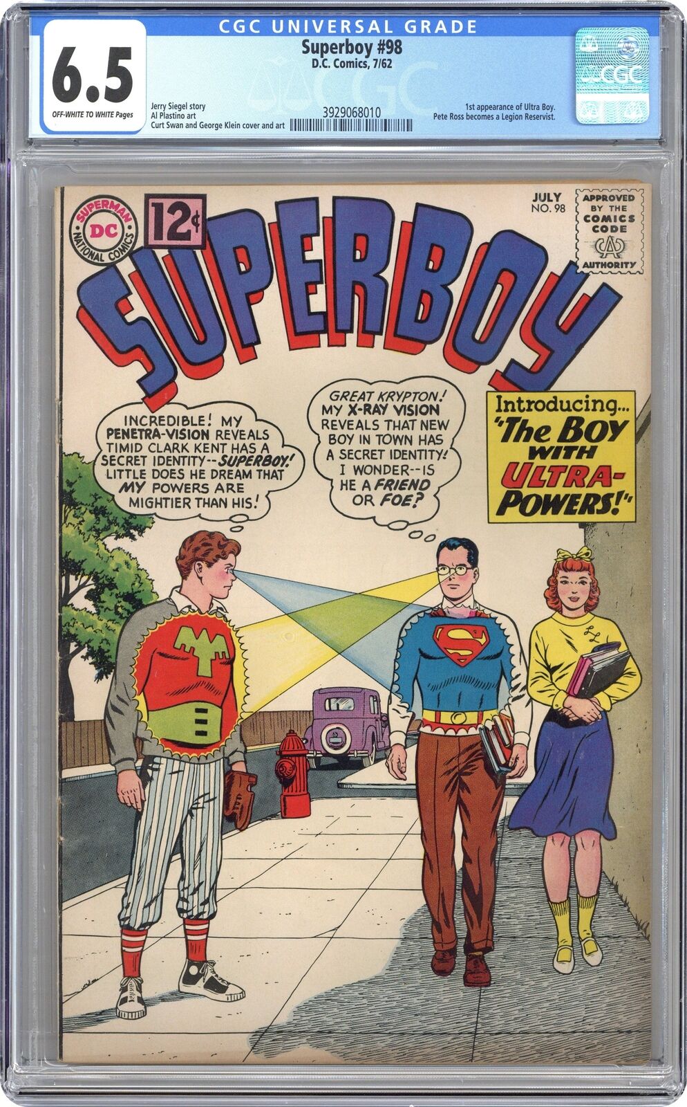 Superboy #98 CGC 6.5 1962 3929068010 1st app. and origin Ultra Boy