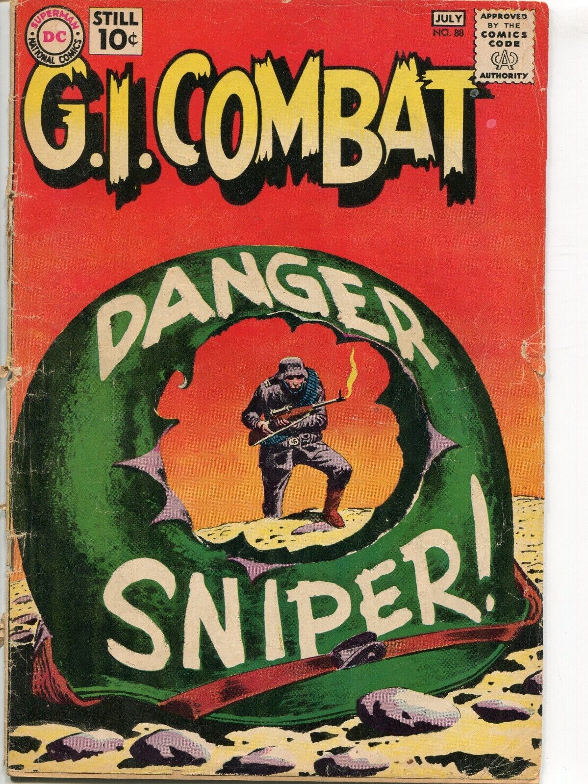 1961 DC GI COMBAT #88 GREY TONE COVER LOW GRADE DETACHED COMPLETE-READER COPY