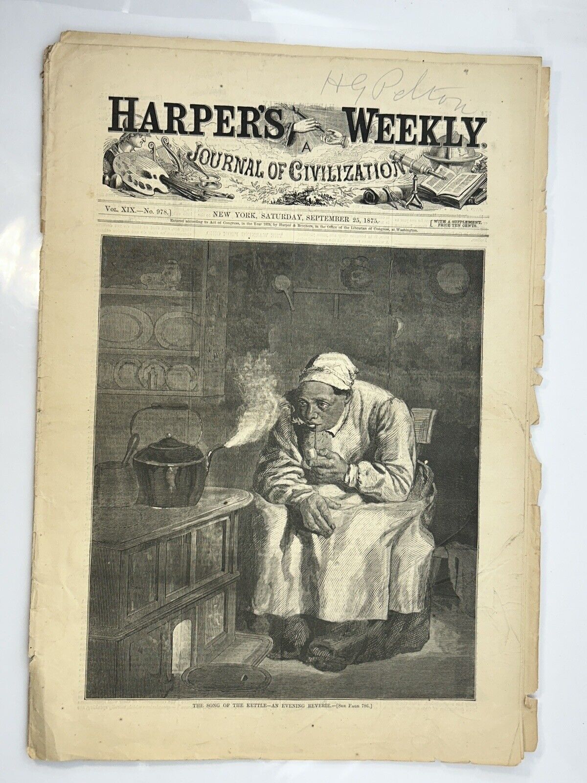 Harper\'s Weekly - New York - Sep 25, 1875 - Song of The Kettle - Pres. Ralston