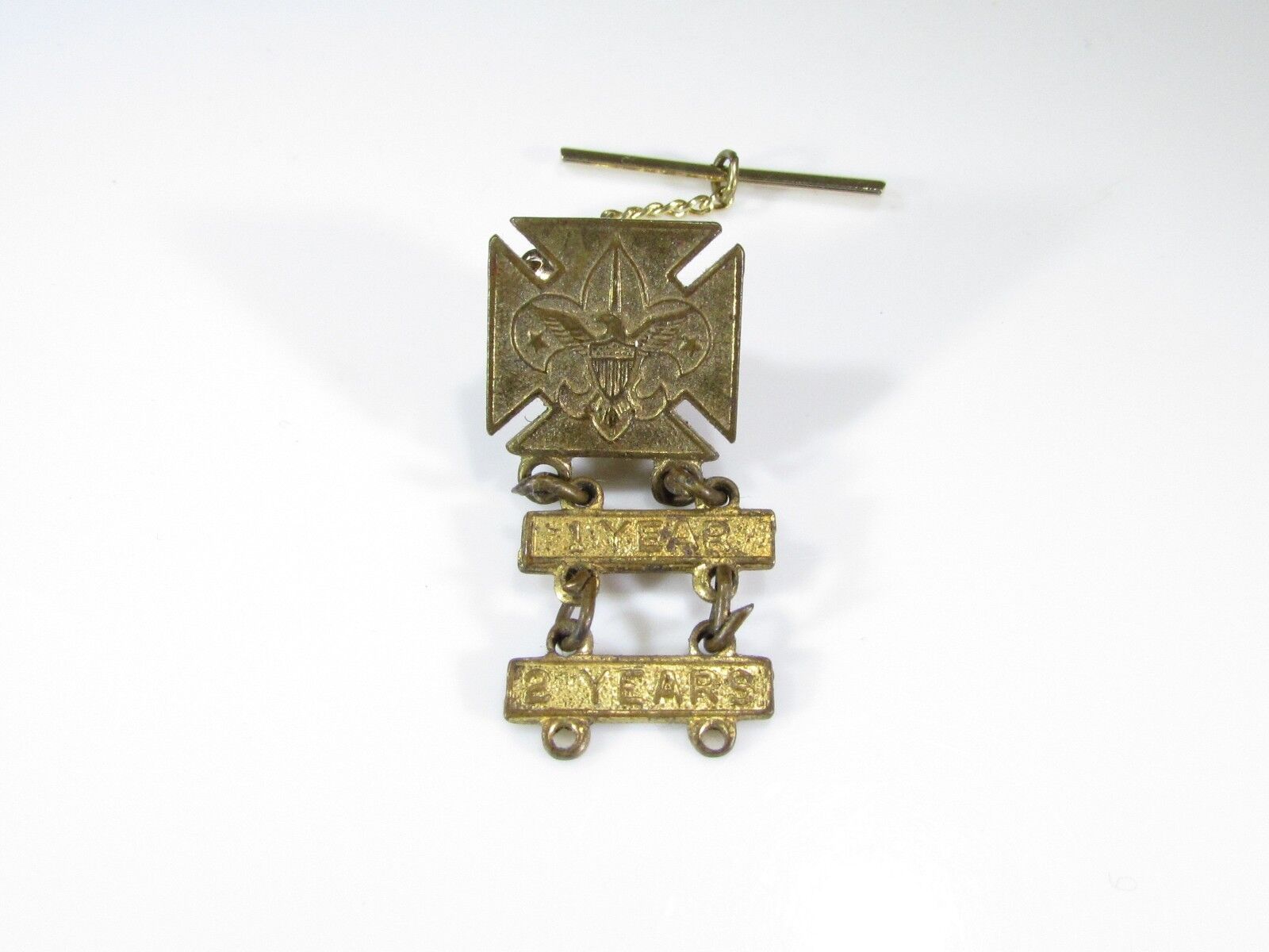 Vintage Boy Scout Pin with 2 Year Perfect Attendance Award