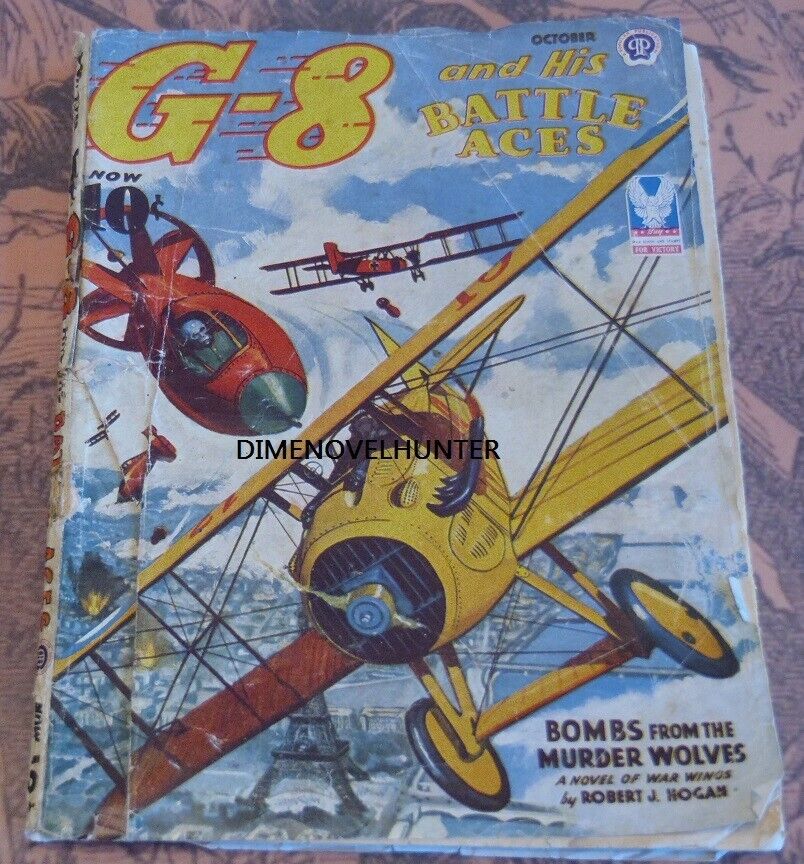 G-8 AND HIS BATTLE ACES OCTOBER 1943A MURDER WOLVES PULP MAGAZINE