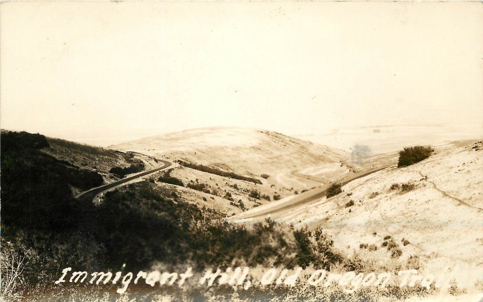 1930s RPPC Postcard Immigrant Hill Old Oregon Trail Umatilla Co Doane 1 Nyssa OR