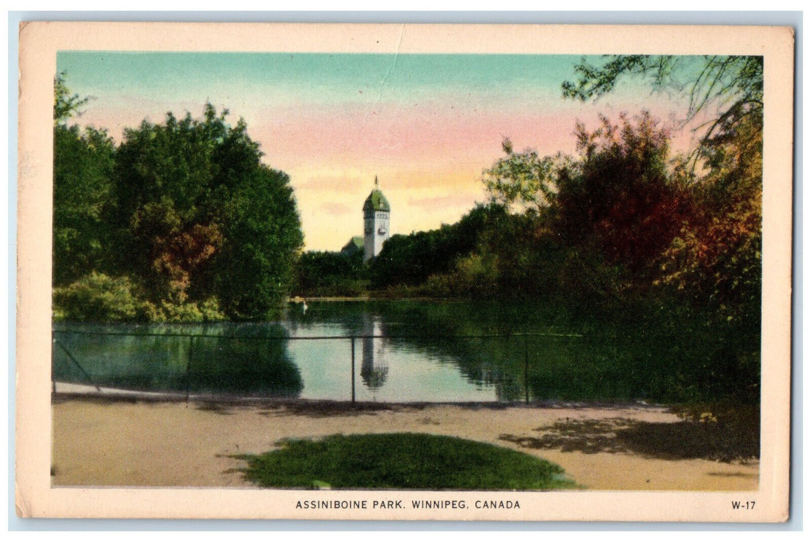 c1940's River Tower Assiniboine Park Winnipeg Canada Vintage Unposted Postcard